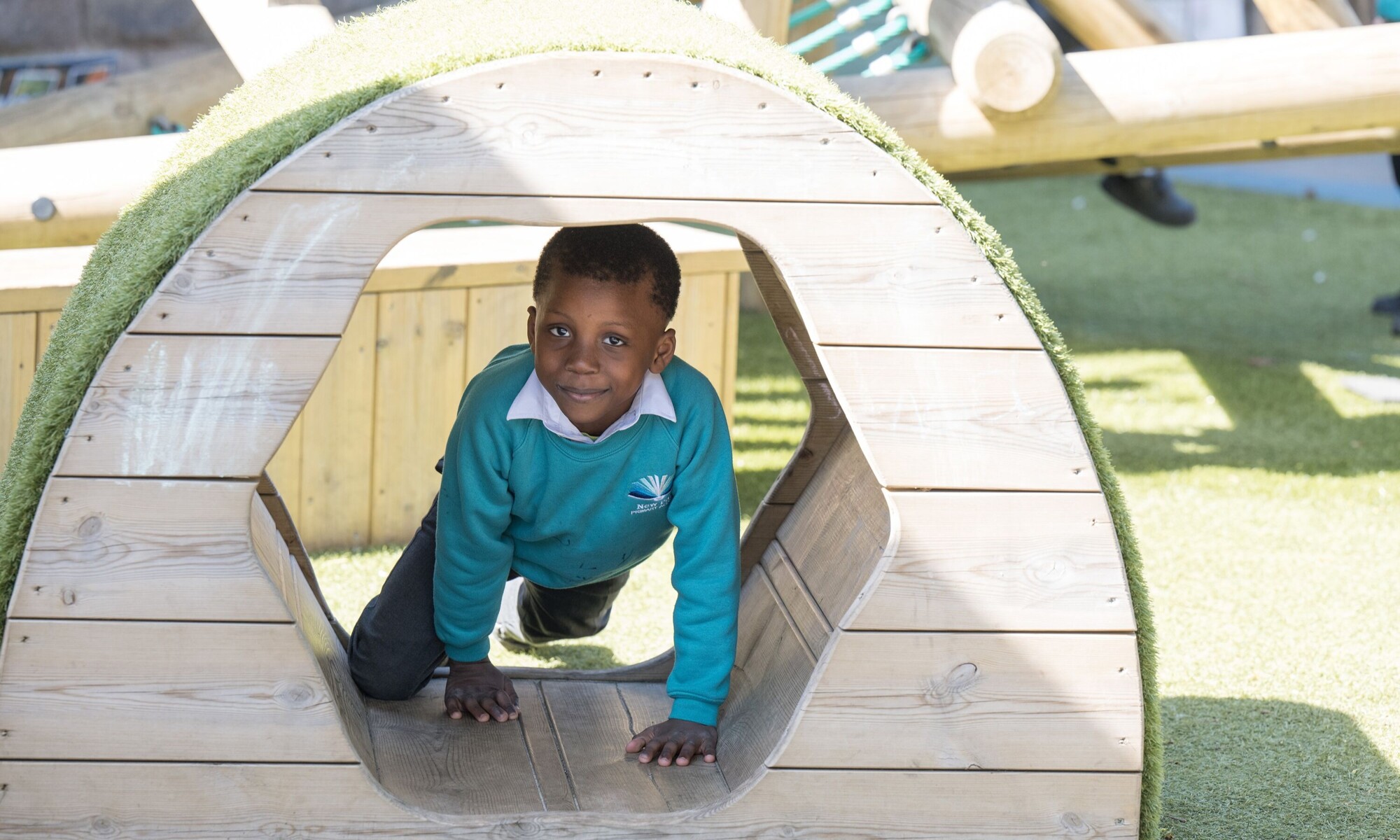 New Park Primary pupil on the school playgrounds